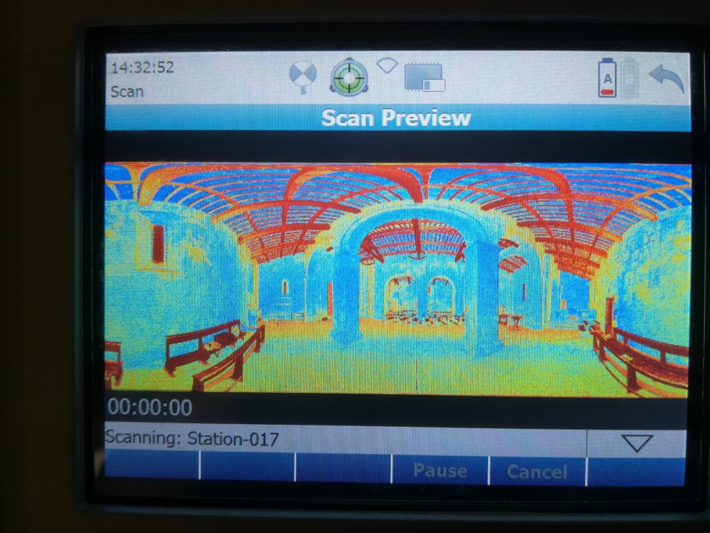 Rilievo laser scanner con acquisizione on site dei target